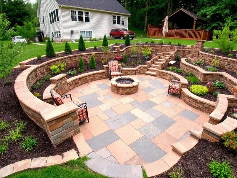 Backyard Hardscape Build after
